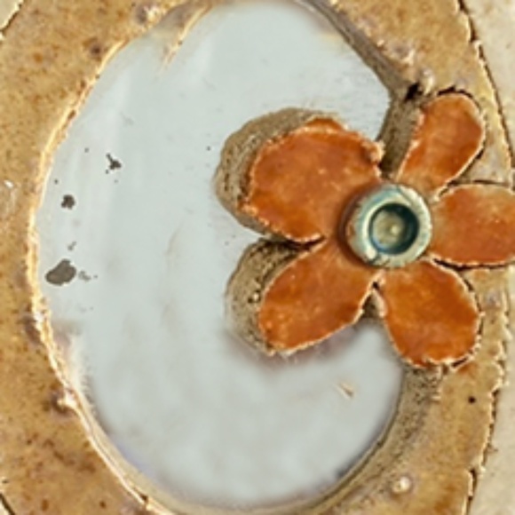 Handmade Vintage Ceramic in Oval Shape with Mirror on Inner Part (See Pics)-Mini - Picture 9 of 10